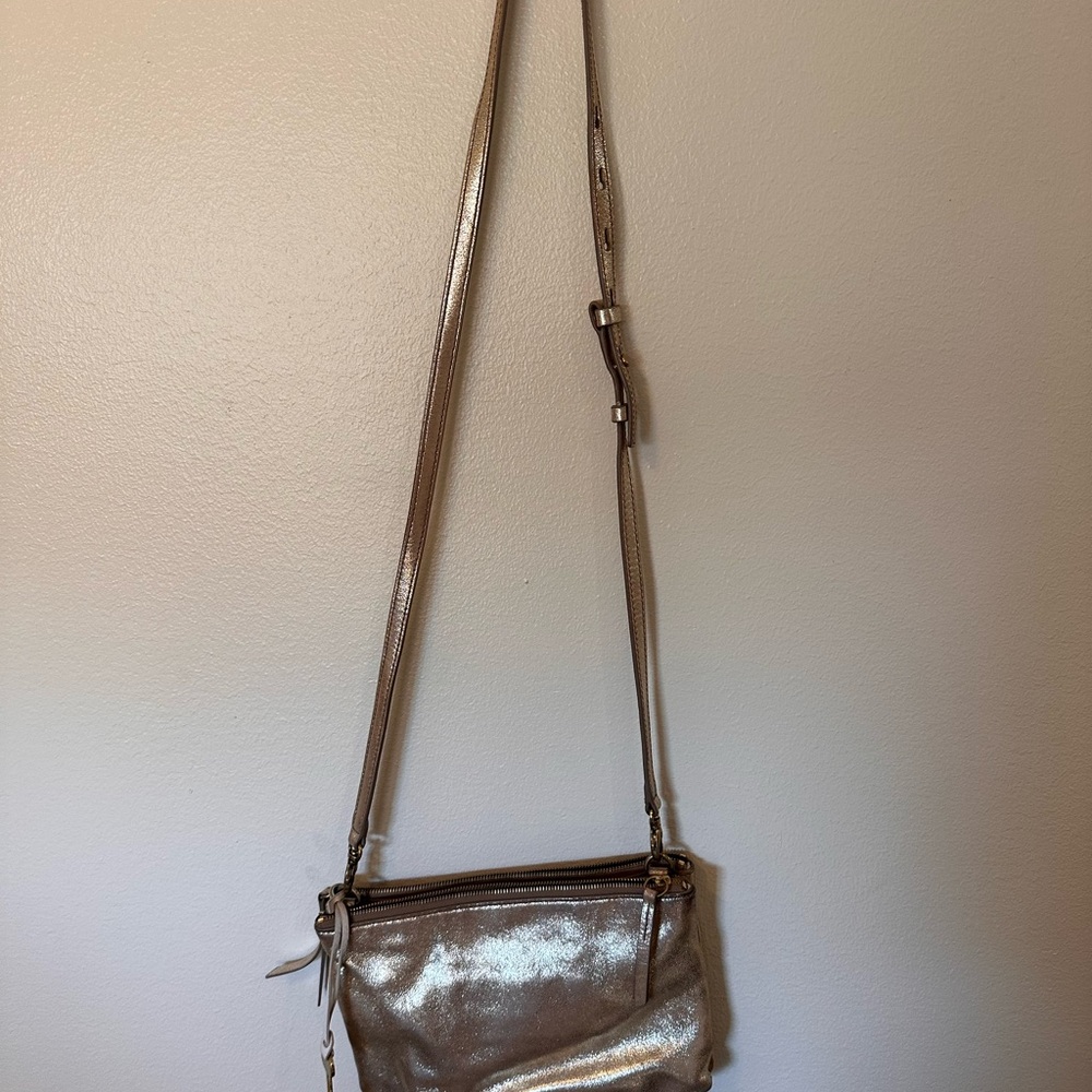 Metallic Fossil Crossbody Bag